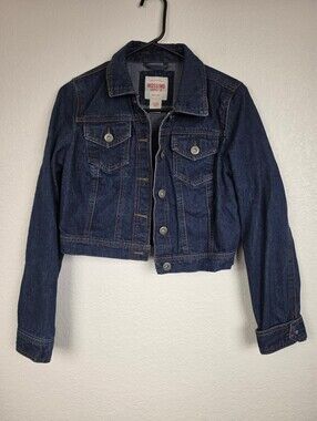 Medium Denim Jean Jacket Cropped Mossimo